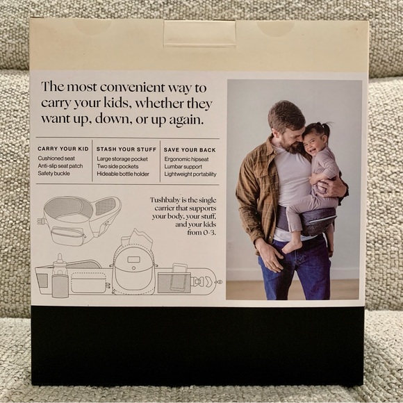 New Tushbaby Baby Hip Seat Carrier Lite Charcoal - Picture 3 of 5